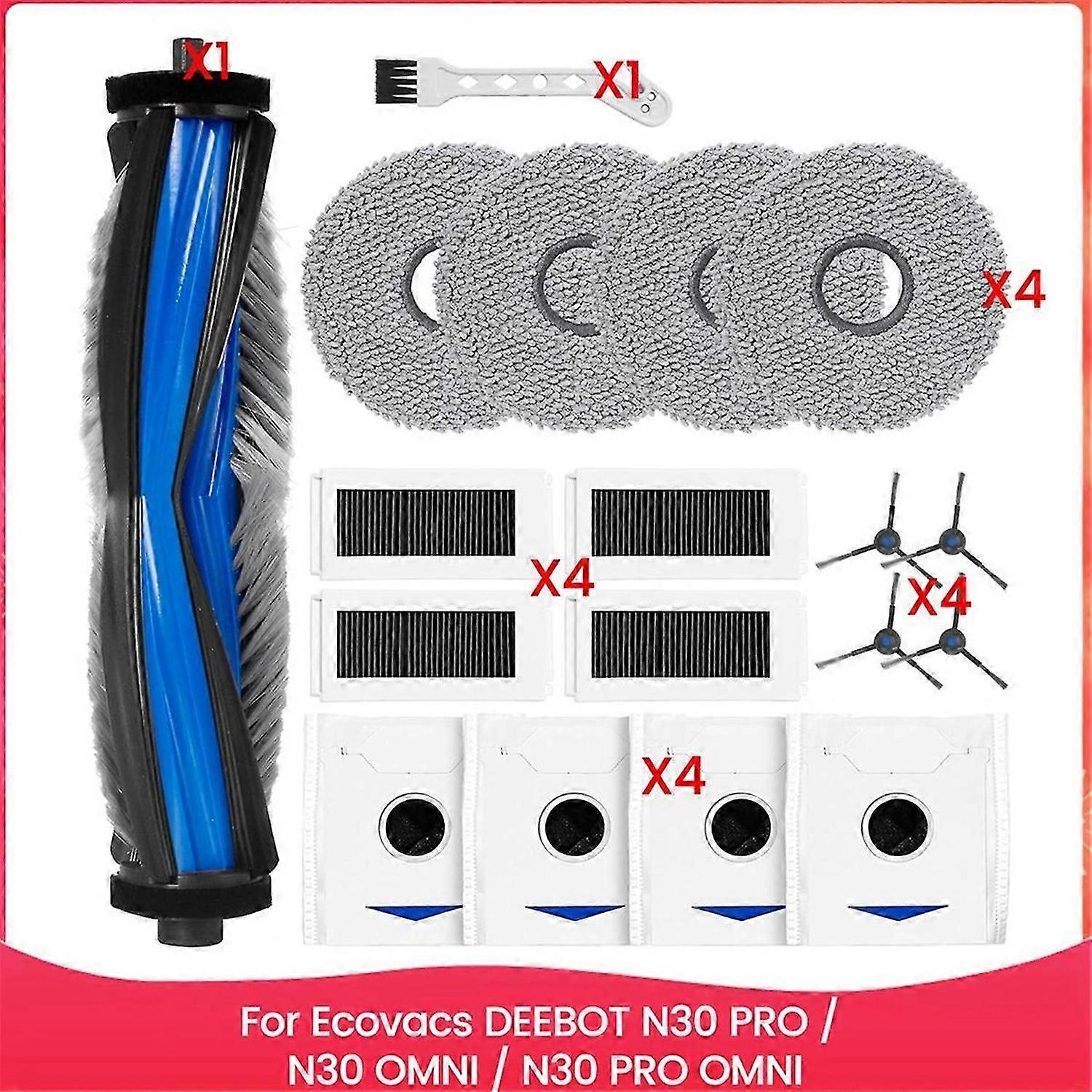 Accessory Set for Ecovacs DEEBOT N30 PRO / N30 OMNI / N30 PRO OMNI Robot Vacuum Cleaner Main Side Br
