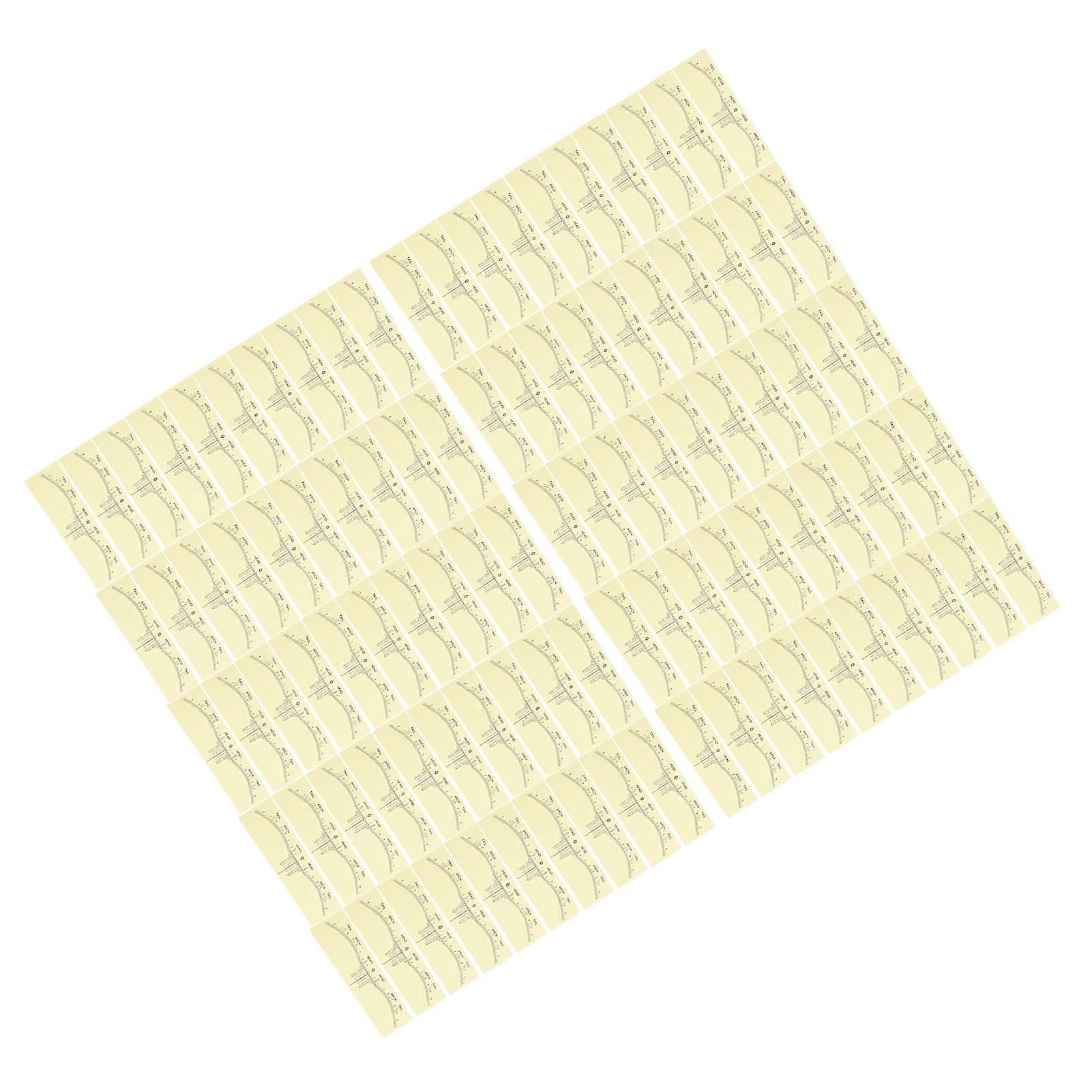 100 Pcs Disposable PVC Eyebrow Ruler Stickers with Precise Scale