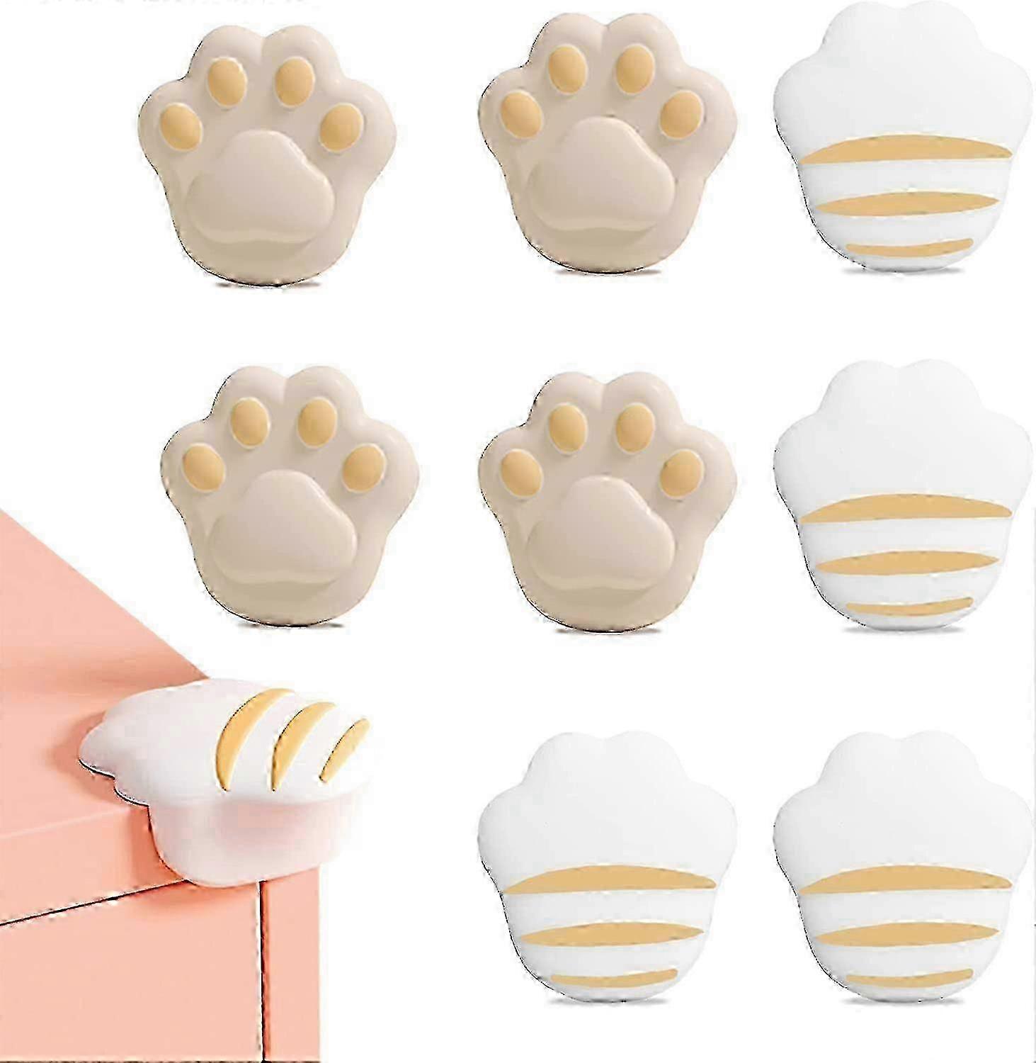 8 Pieces Table Corner Protector, Baby Table Corner Protector, Cartoon Table Corner Protector, Corner Protector To Protect Babies And Children (cat Paw