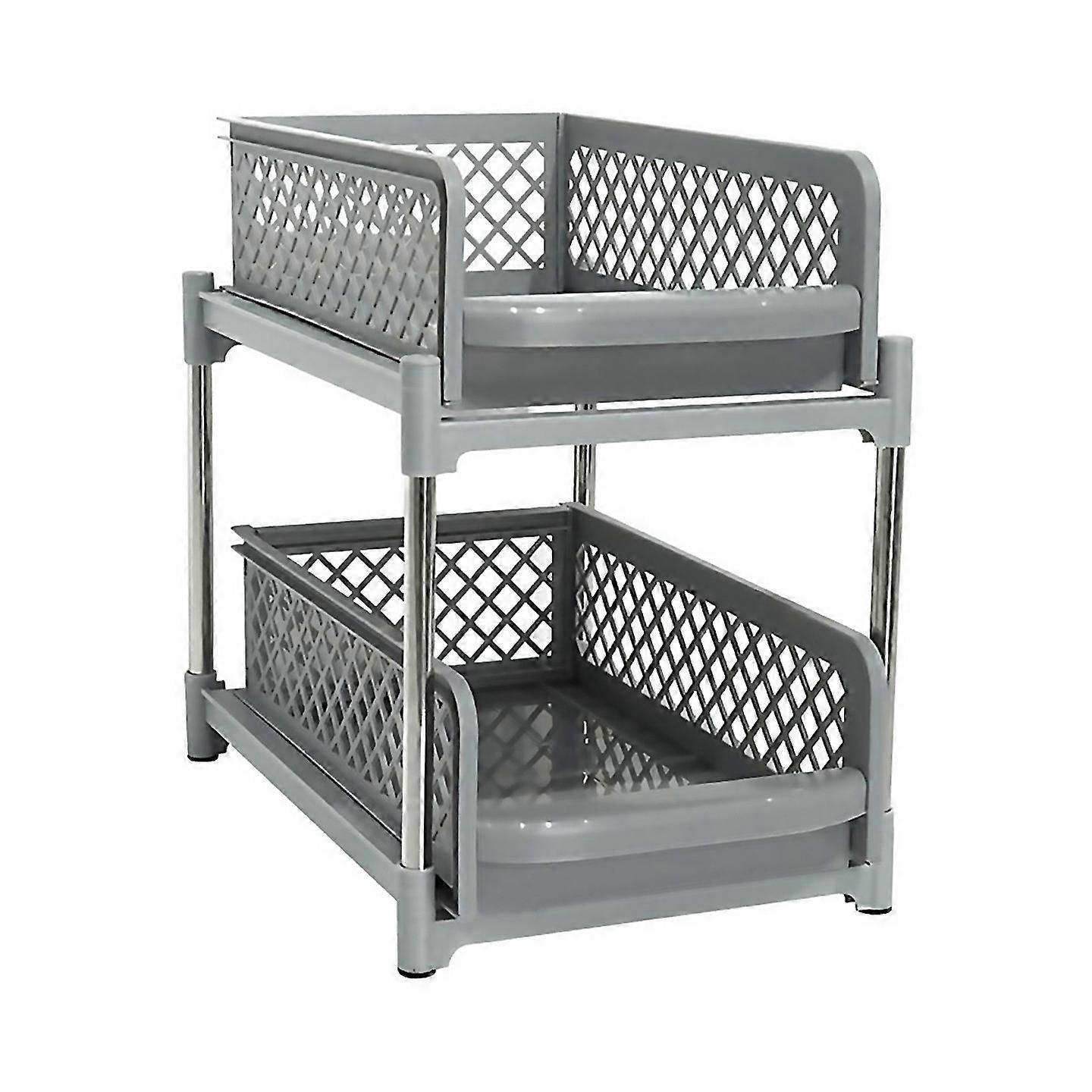 For Spacesaving Design 2layer Organizer With Pullout Drawers Sliding Bathroom And Kitchen Cabinet Ea