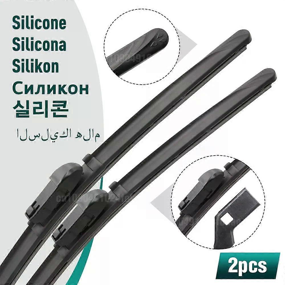Silicone & rubber Front Wiper Blades Set For Tesla Model 3 2017 - 2023 Windshield Windscreen Window Brush 26"+19"