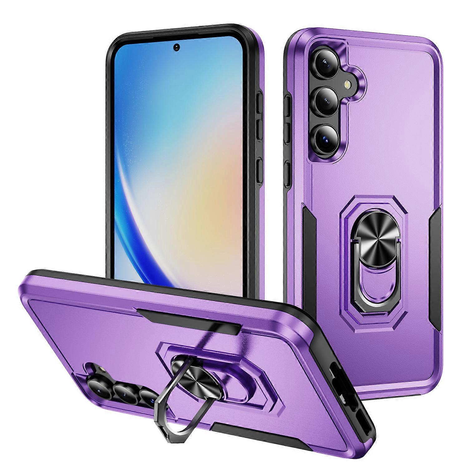 Armor Phone Case For Samsung Galaxy S24 S22 S21 S23 Ultra Plus A55 A15 A35 5G A54 A14 A53 A05S With Ring holder Shockproof Cover