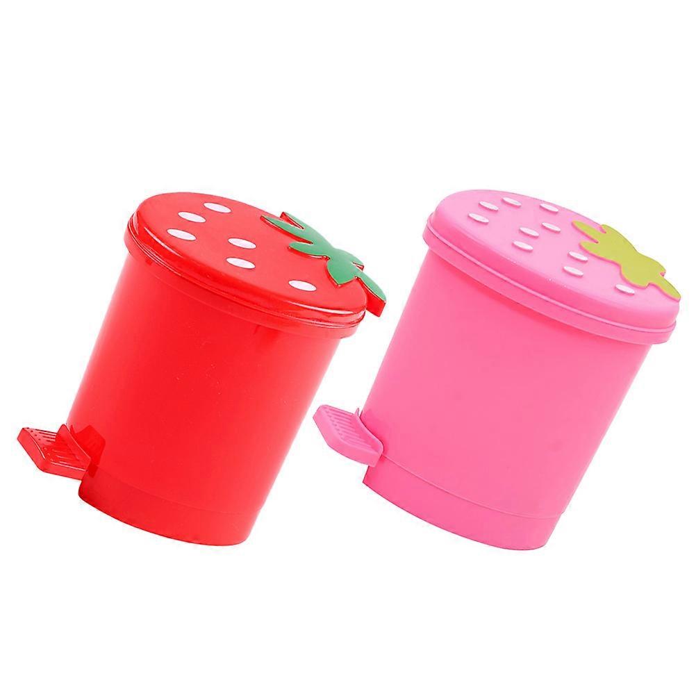 Desk Trash Can Heart-Shaped Paper Trash Can Office Accessory 2Pcs