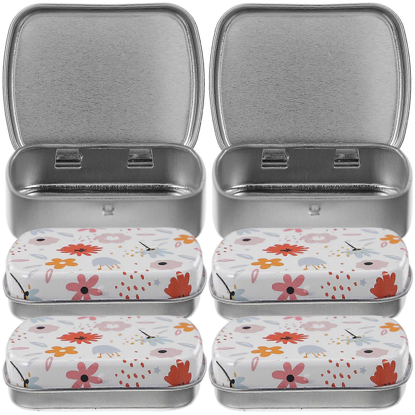 Flower Pattern Metal Storage Container for Storage 18Pcs Set
