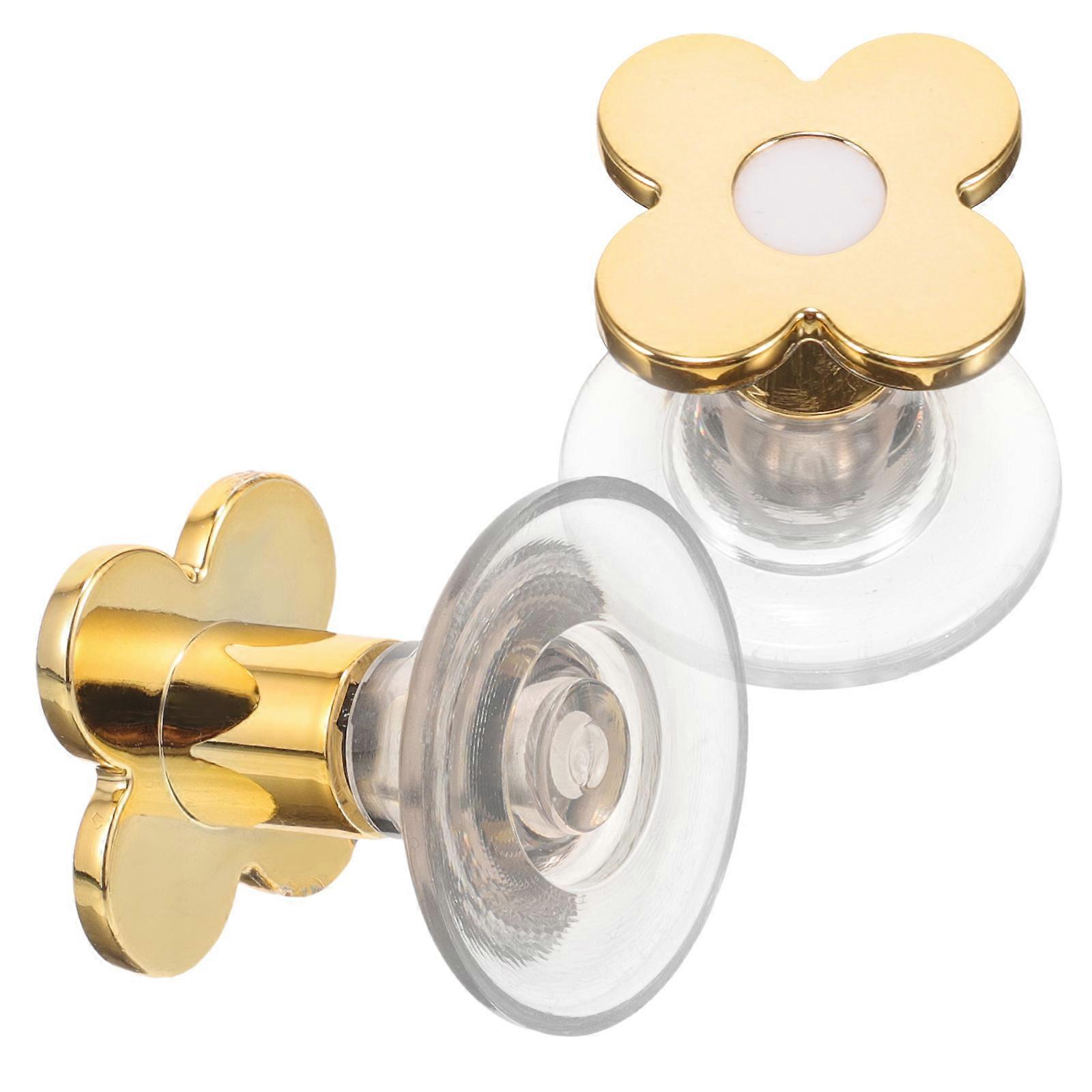 Manicure Toilet Flush Button Handle in Golden with 8Pcs Set for Bathroom