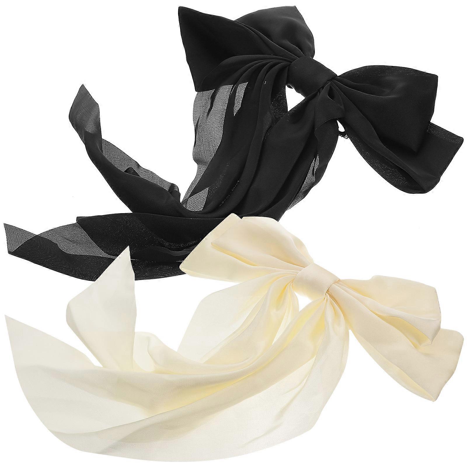 Big Bow Hair Clips Assorted Color for Decoration 2Pcs Spring Barrettes