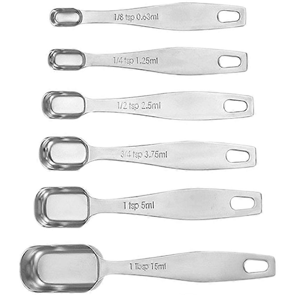 Measuring Spoons Metal Rust Proof for Home Users Bakers 16.2x3CM 6Pcs