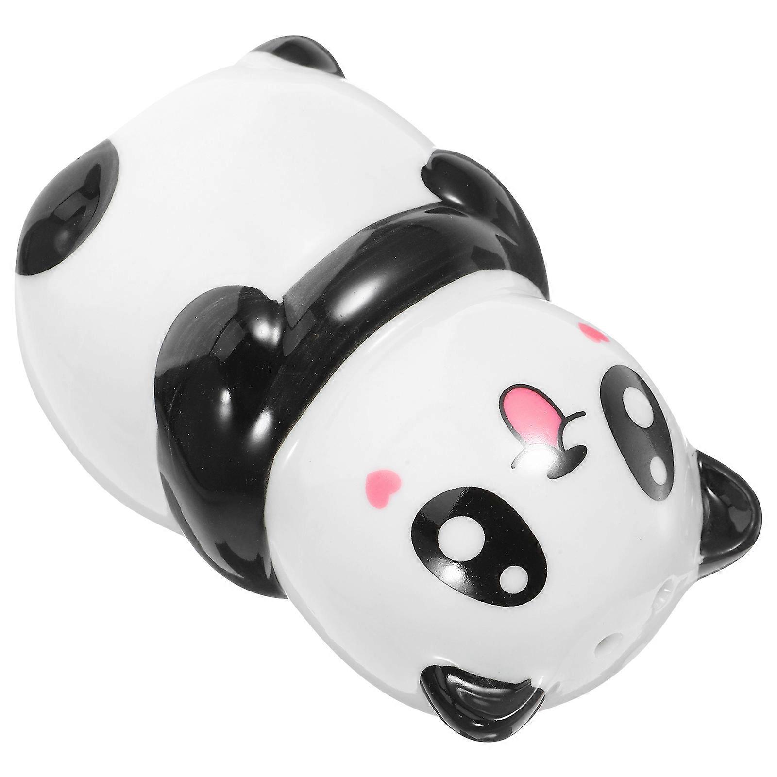 Ceramic Condiment Container Cartoon Panda Shape Kitchen Shakers For Spices Home Use 1Set