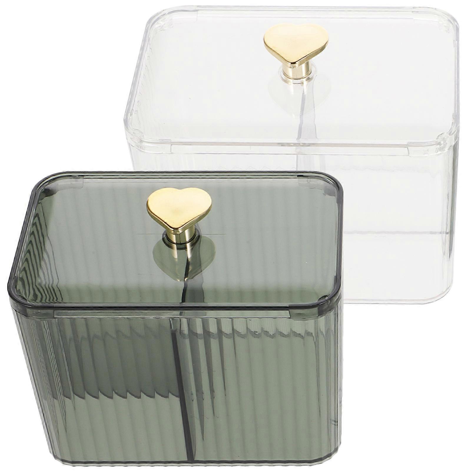 Cotton Swab Dispenser Compartment Storage Box for 8Pcs Cotton Pads
