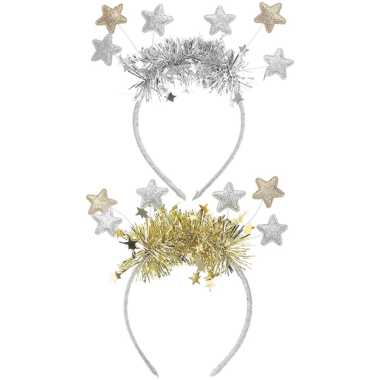 Sequin Headband Christmas Star Headband for Party 8Pcs Festive Accessory