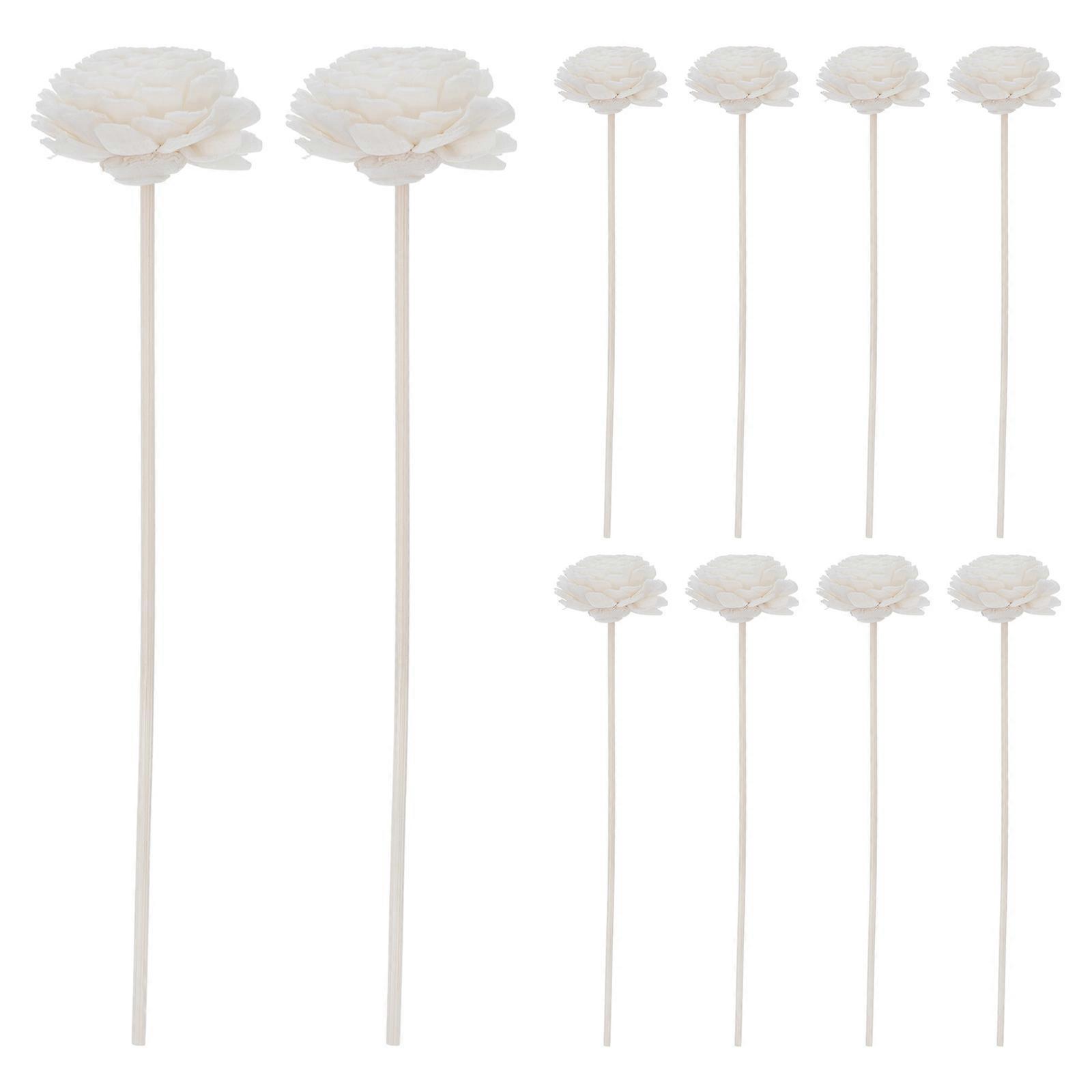 Natural Dried Flower Diffuser 10Pcs Aroma Bottle Inserts Sticks Car Decor Beige Simple and Generous Style