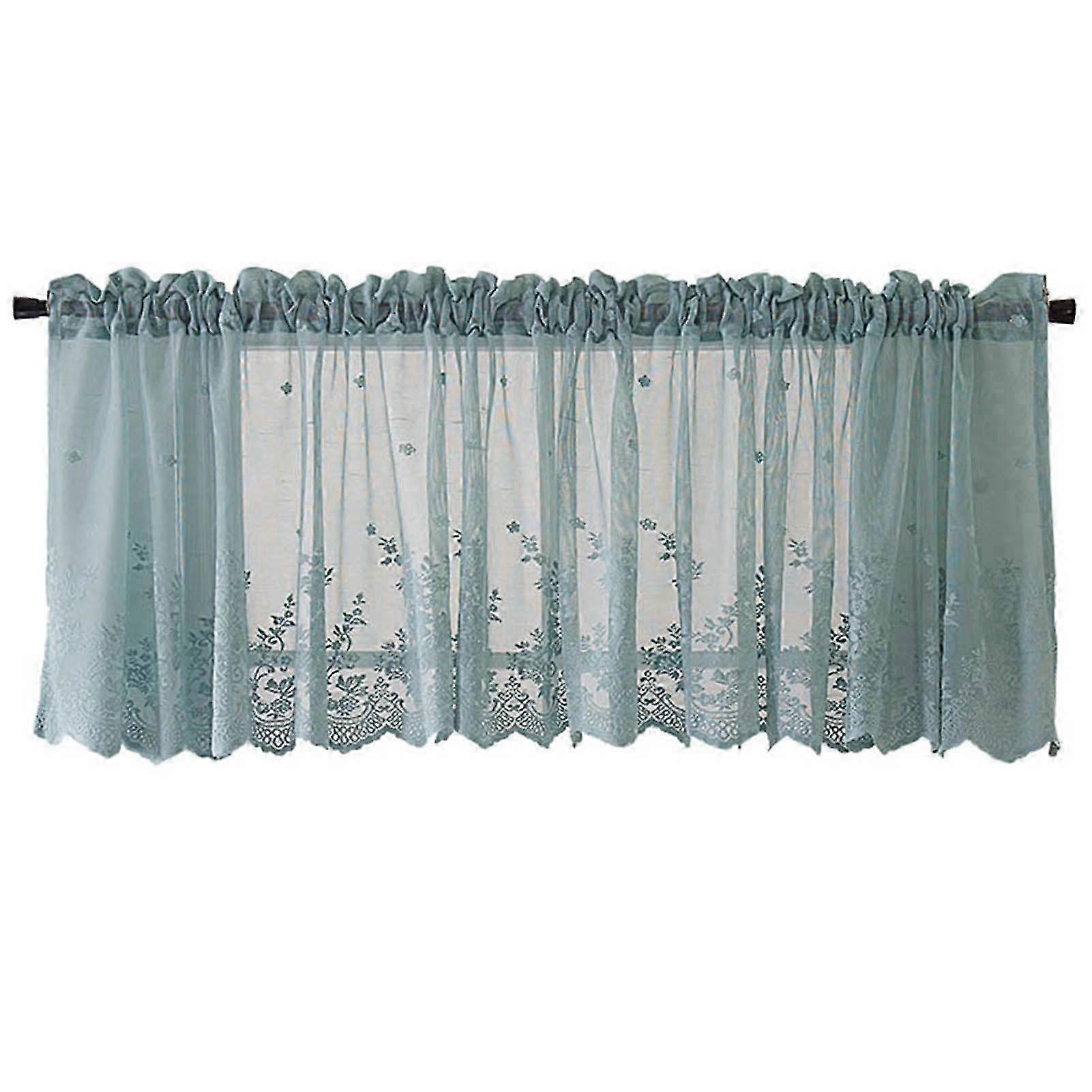 Welling Window Curtain Short Kitchen Valance Drape Polyester Lace Flower Pattern Balcony Curtain for Home 2025