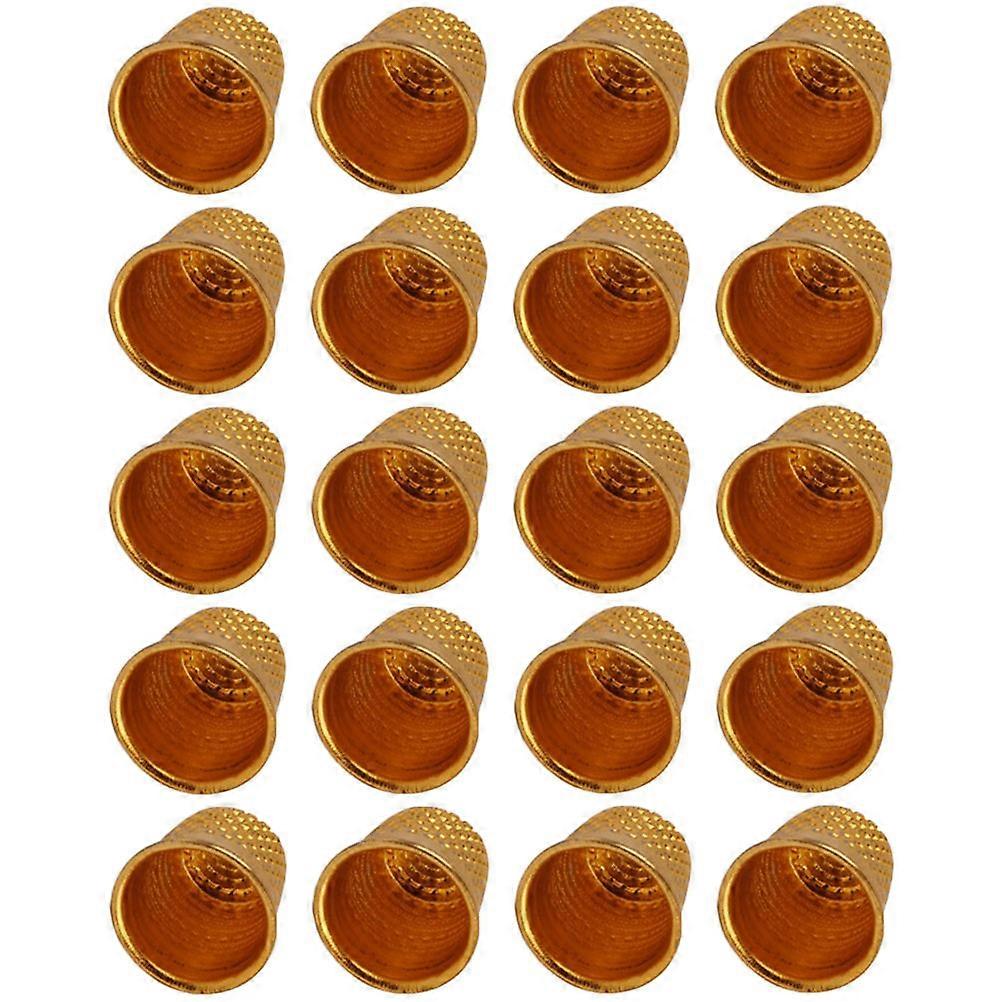 Sewing Thimble Finger Protecting Tool 50Pcs Golden DIY Crafts Accessory