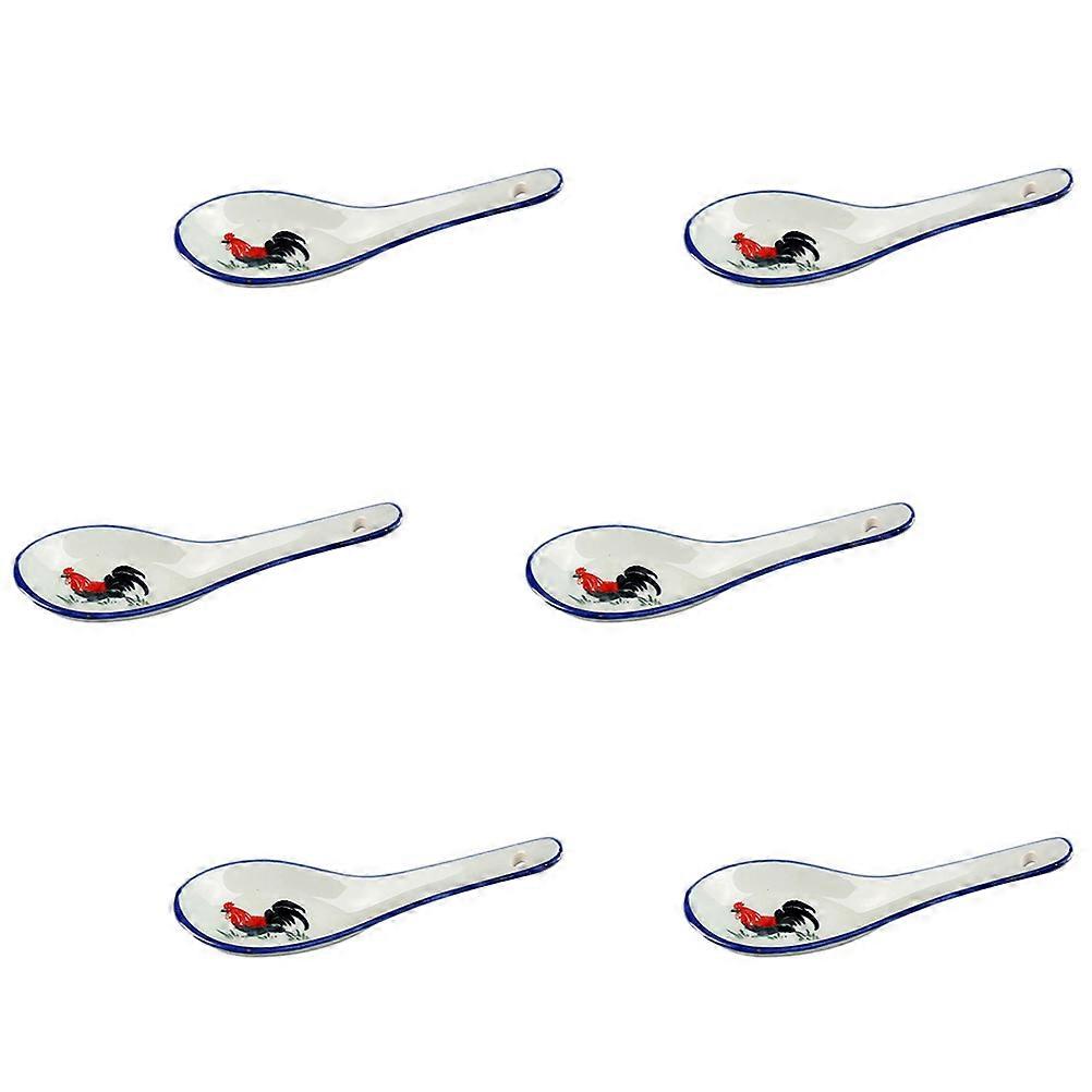 Ceramic Soup Spoon for Kitchen Use 18Pcs White Small Creative Dessert Spoons
