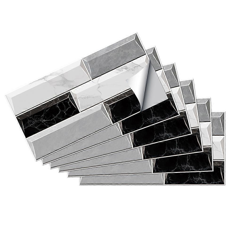 Oil-Proof Sticker PVC for Kitchen Wall Protection 6Pcs Tile Set