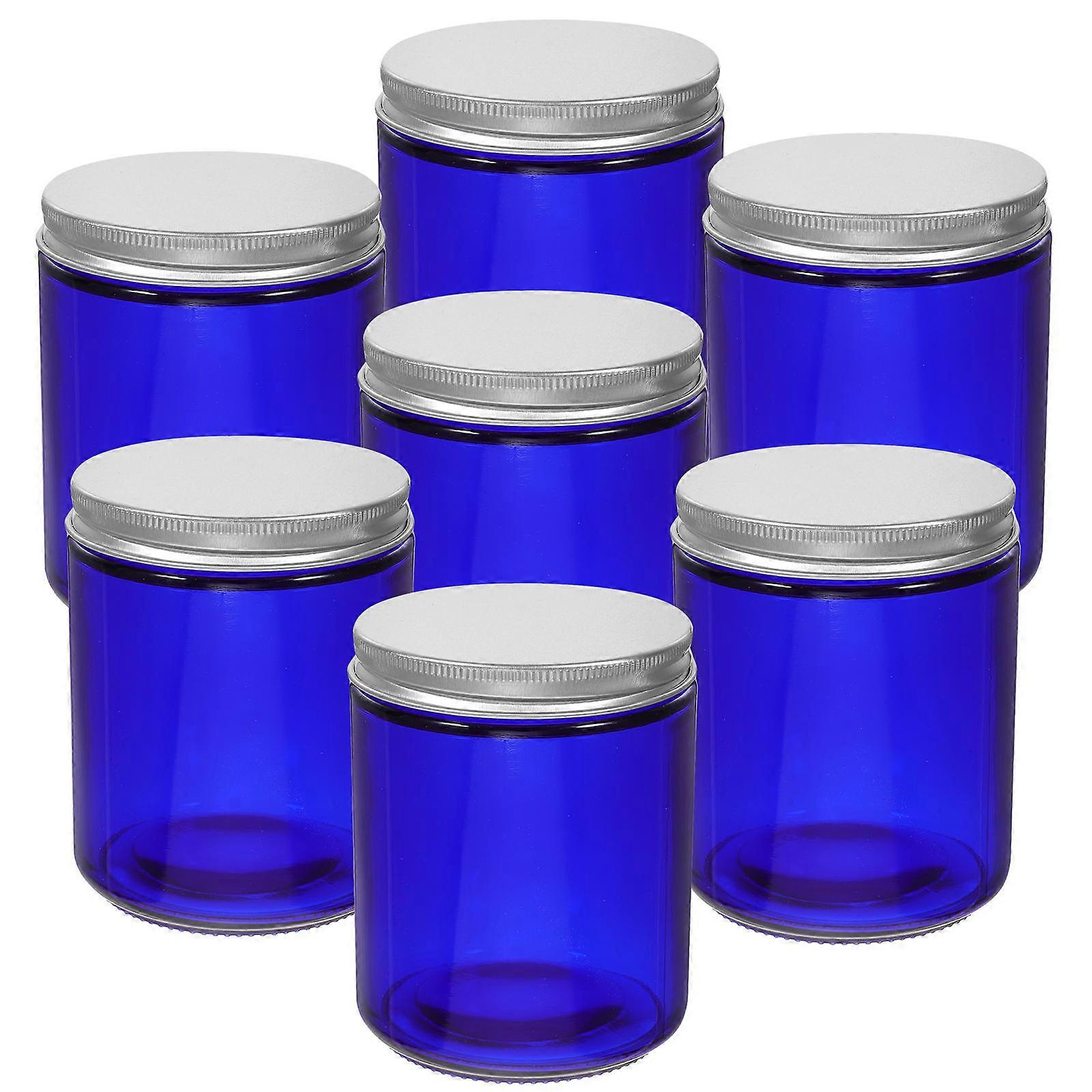 Glass Candle Jars for Storing with Lids 24Pcs Blue Containers