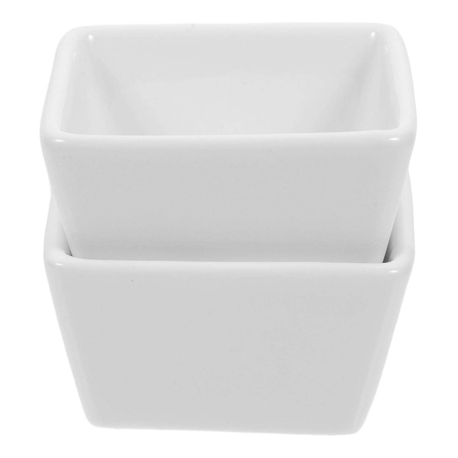 Square Candy Holder Ceramic Candy Canister for Home Use 10Pcs White