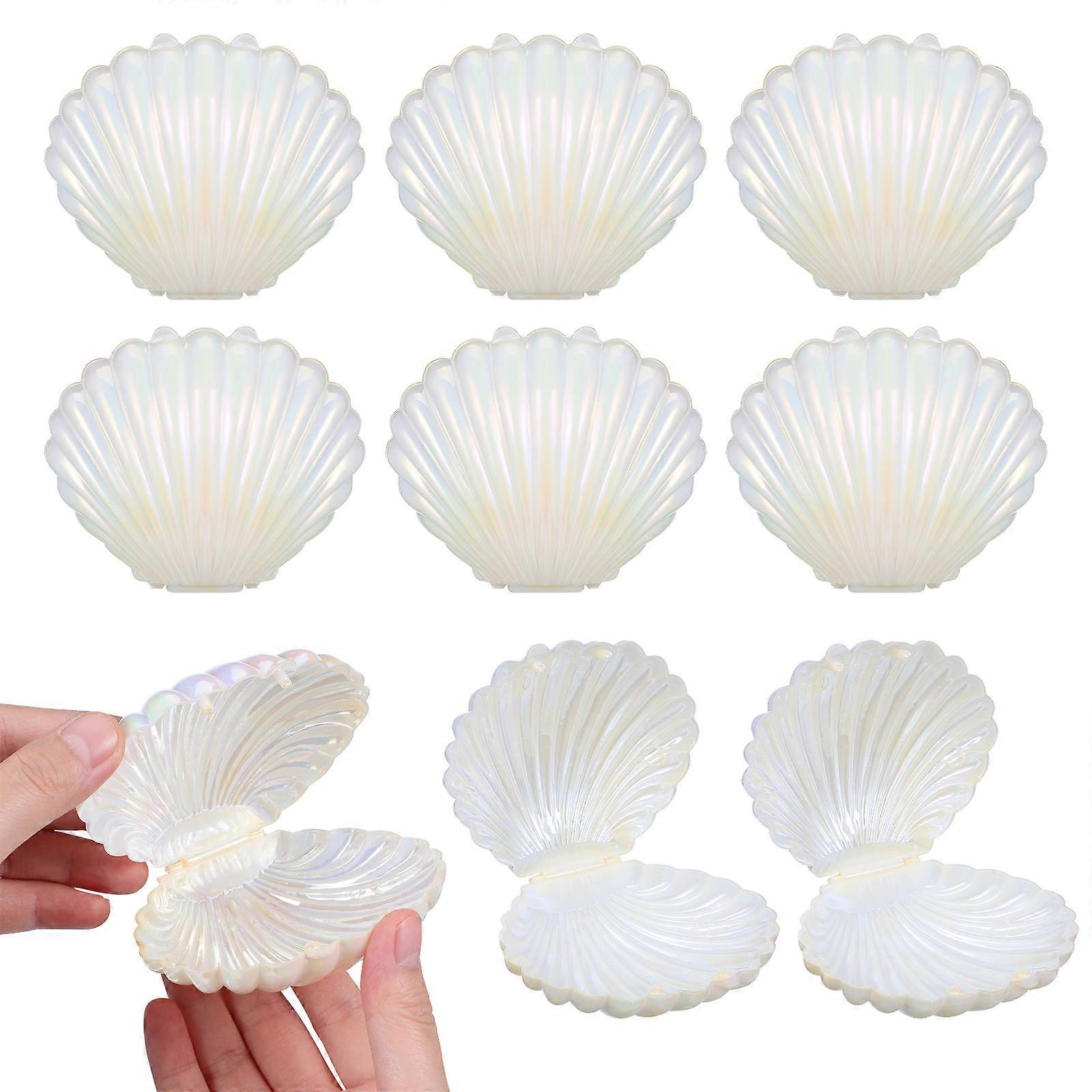 White Seashell Candy Boxes for Storage Use 120Pcs Plastic Party Favors