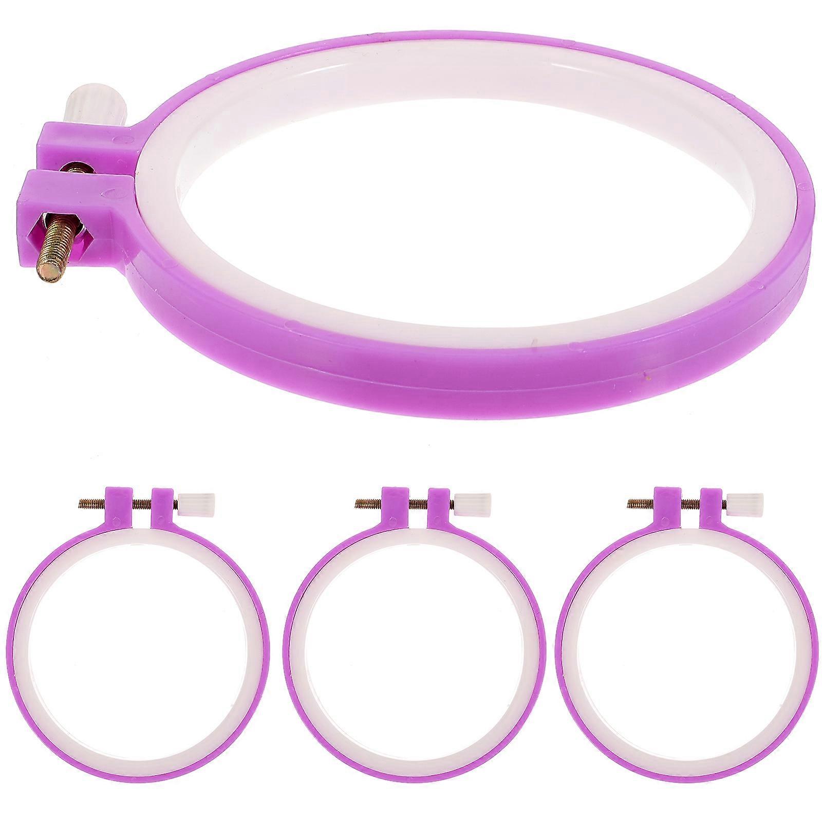 Cross Stitch Hoops Wooden Embroidery Frame for Needlework 4Pcs