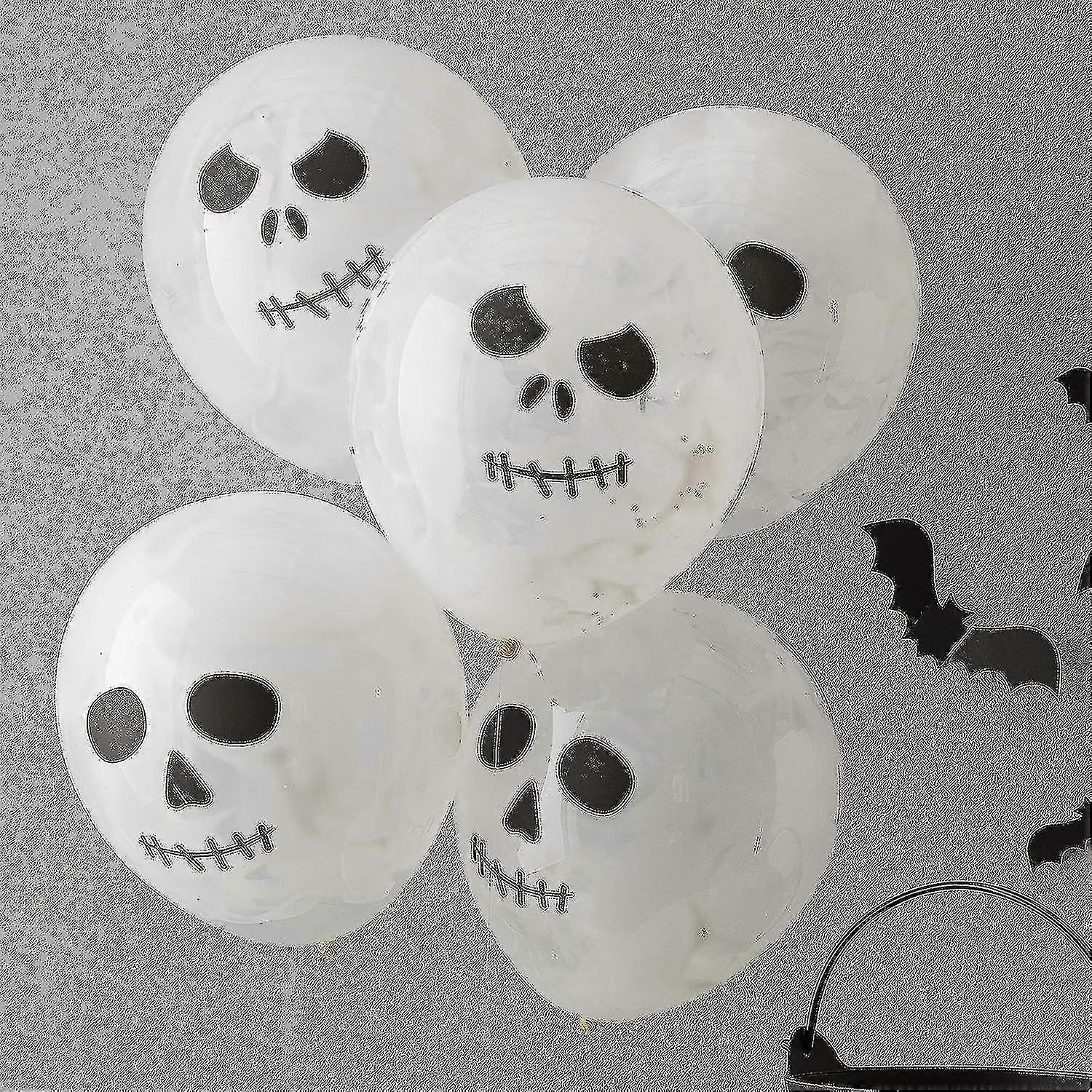 Halloween Skeleton Print Balloons - 5 Pack