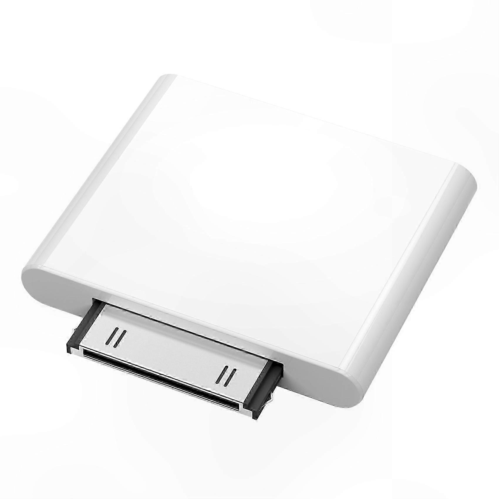 Wireless Bluetooth Adapter for 30-Pin Devices, AUX Receiver for HiFi o Streaming, White Portable Dongle