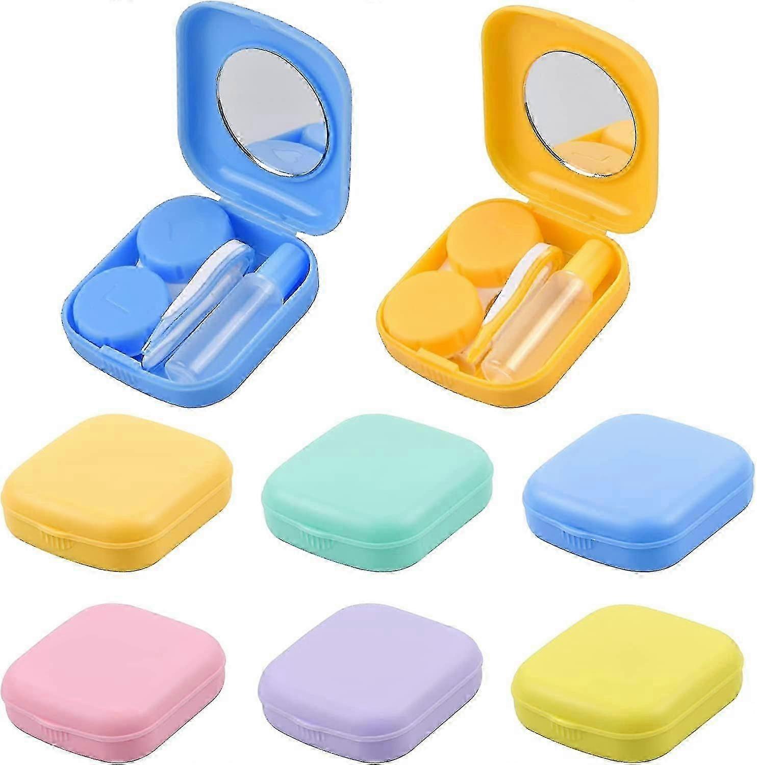 6pcs Contact Lens Cases, Mini Eyes Contact Lens Case, Colorful Coded L&r Soaking Gift