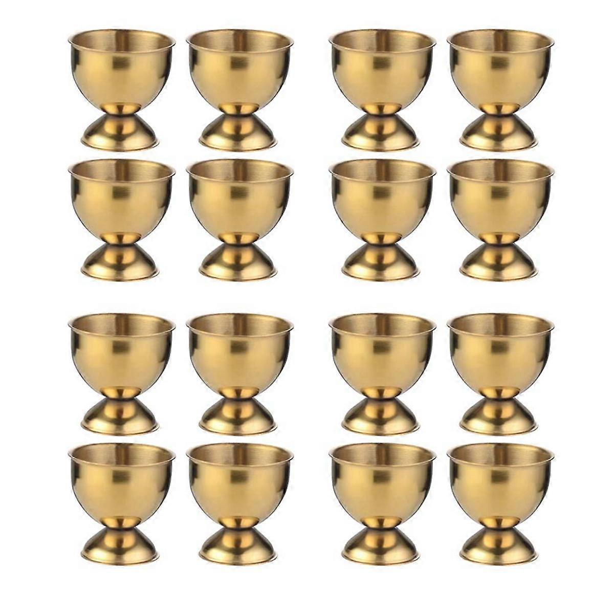 Egg Cups Set Stainless Steel Soft Tray Tool Holders Kitchen, Gold