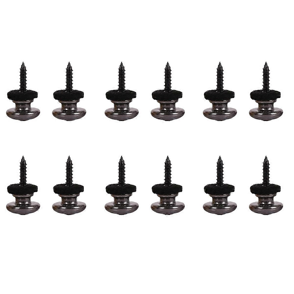 2PCS Copper Guitar Strap Lock for Acoustic Classical Ukulele Black