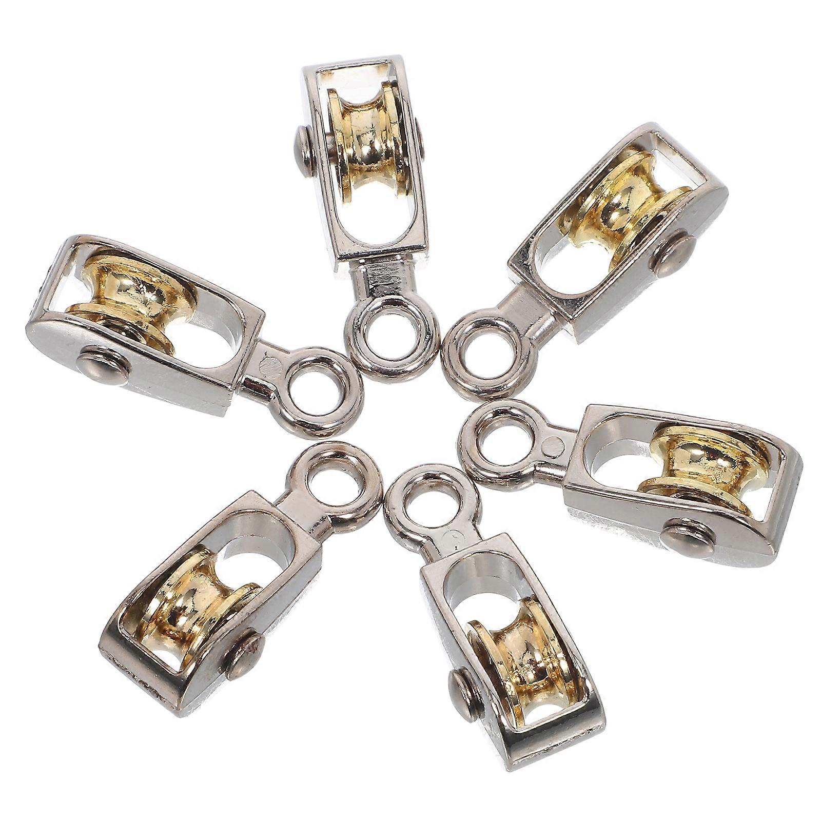Pulley Wheel Kit for Physics Learning 6Pcs Zinc Alloy Single Pulley