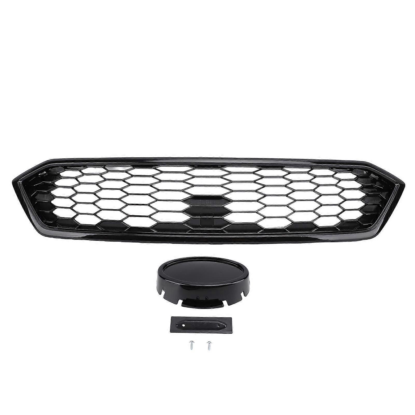 Front Bumper Grille Shockproof ABS Bright Black Mesh Front Lower Grill Guard Replacement for WRX STI 2018-2021 NO.3581