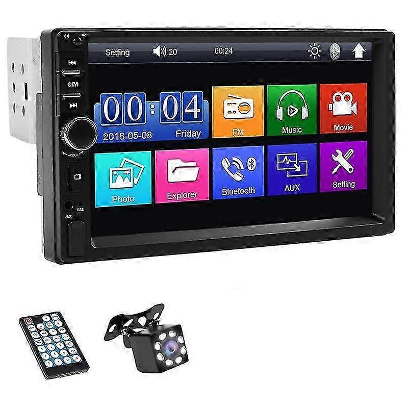 25-26 7 Inch Car Radio 1 Din MP5 Multimedia Player Touch Screen FM ISO Power Aux Input Bluetooth USB Mirror Link Universal Autoradio