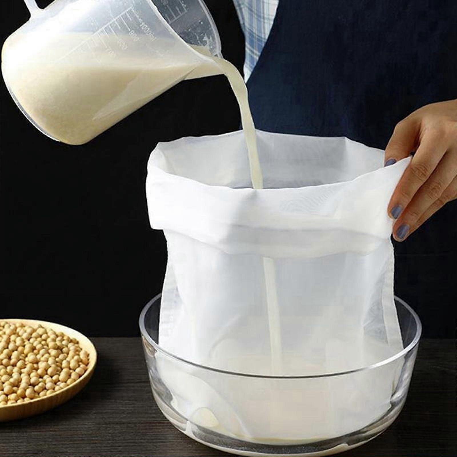 Soy Milk Wine Filter Bag Nut Milk Bag Yogurt Filter Net Mesh Kitchen Food Reusable Nylon Filter Bags Strainer M