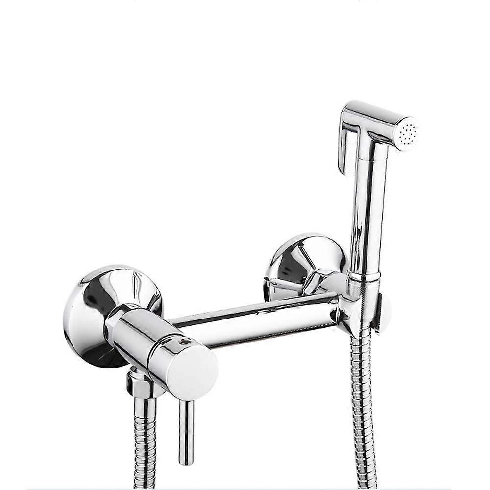 Cold And Hot Water Wall Bracket Toilet Sprayer With Hose For Closestool