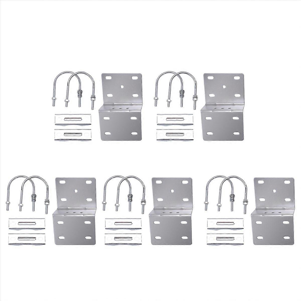 Antenna Pole Mount Bracket with Double U-Bolts Clamp V Jaw Bracket