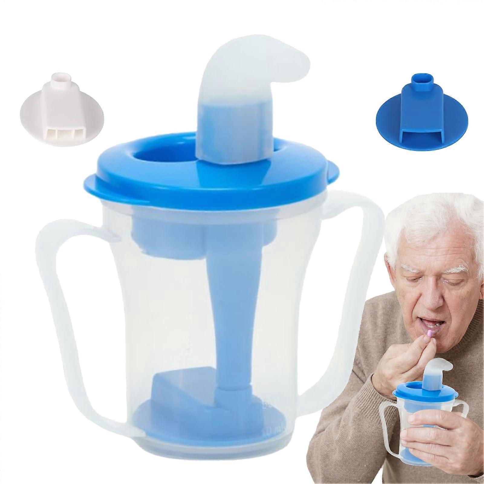 Cups for Adults PP 11x8.5x8.5 Cm, Regulating Drinking Cup With Handles, AntiSpill Lids, SpillProof Beaker