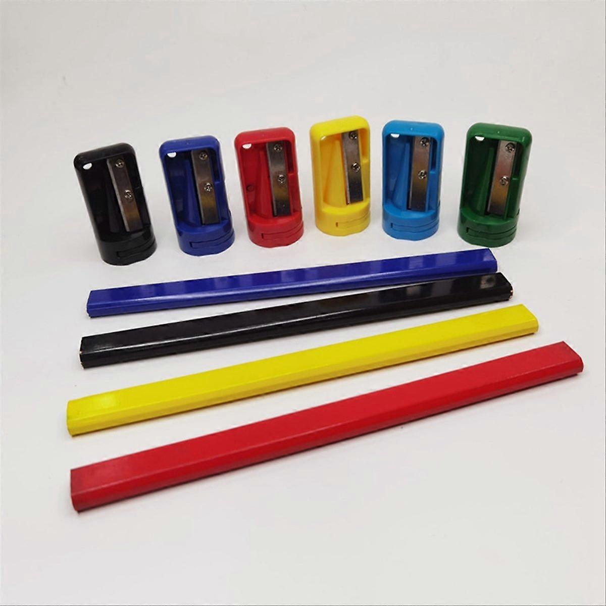 15pcs Octagonal Carpenter Pencil Sharpener Manual Sharpener Dark Blue