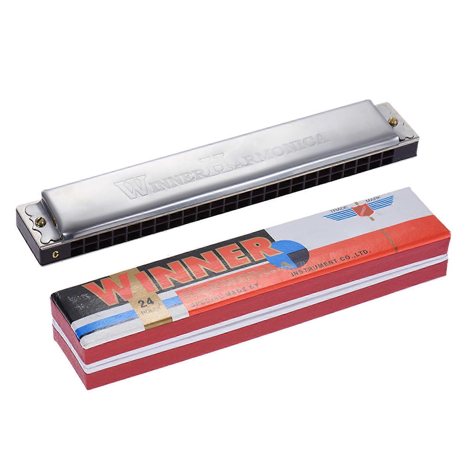 Suzuki W-24 24 Holes Harmonica Tremolo Key of C with Box Musical Instrument for Beginner Student