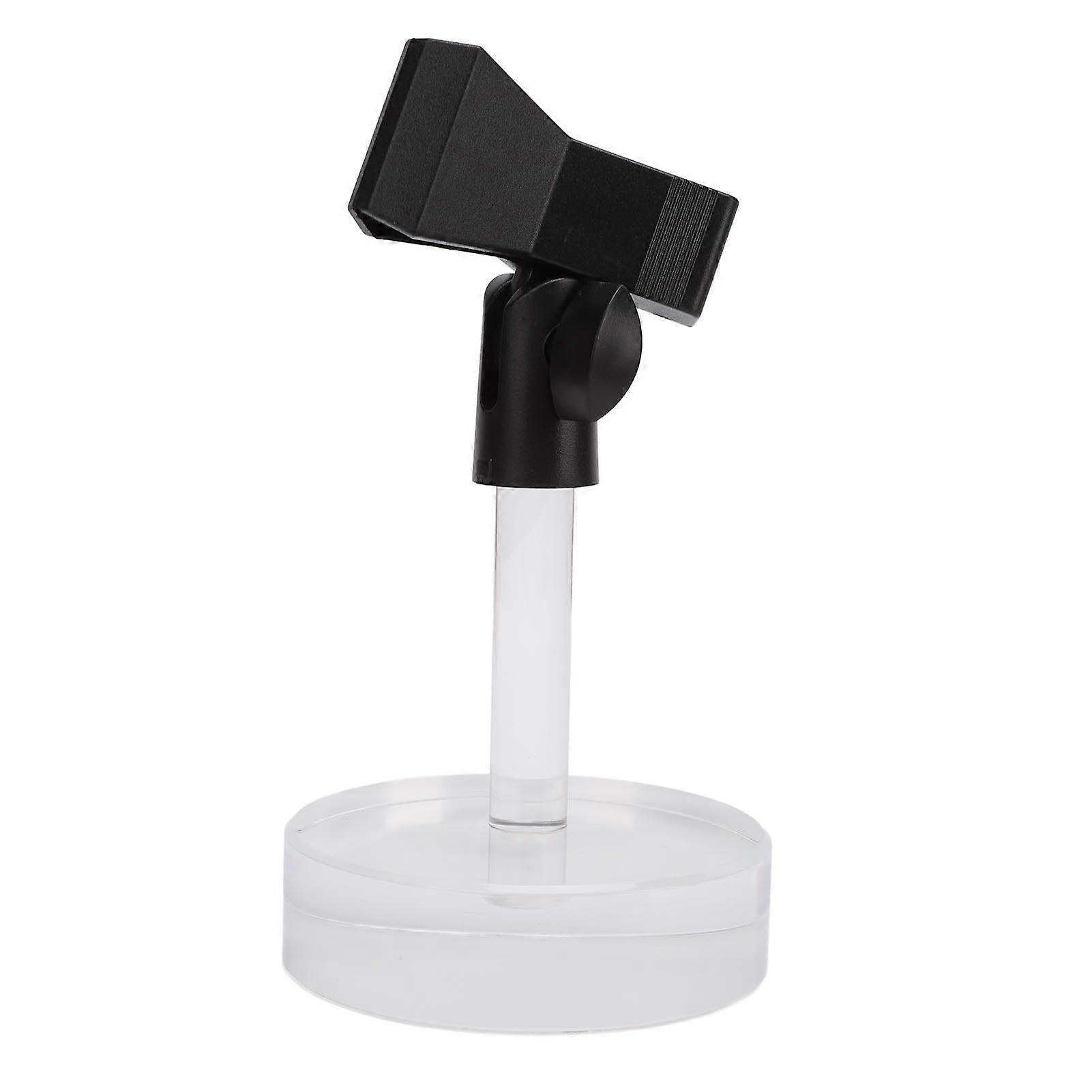 Desktop Microphone Stand Adjustable Table Mic Stand Clear Base Fits Most Microphone for Livestream Recording Conference 