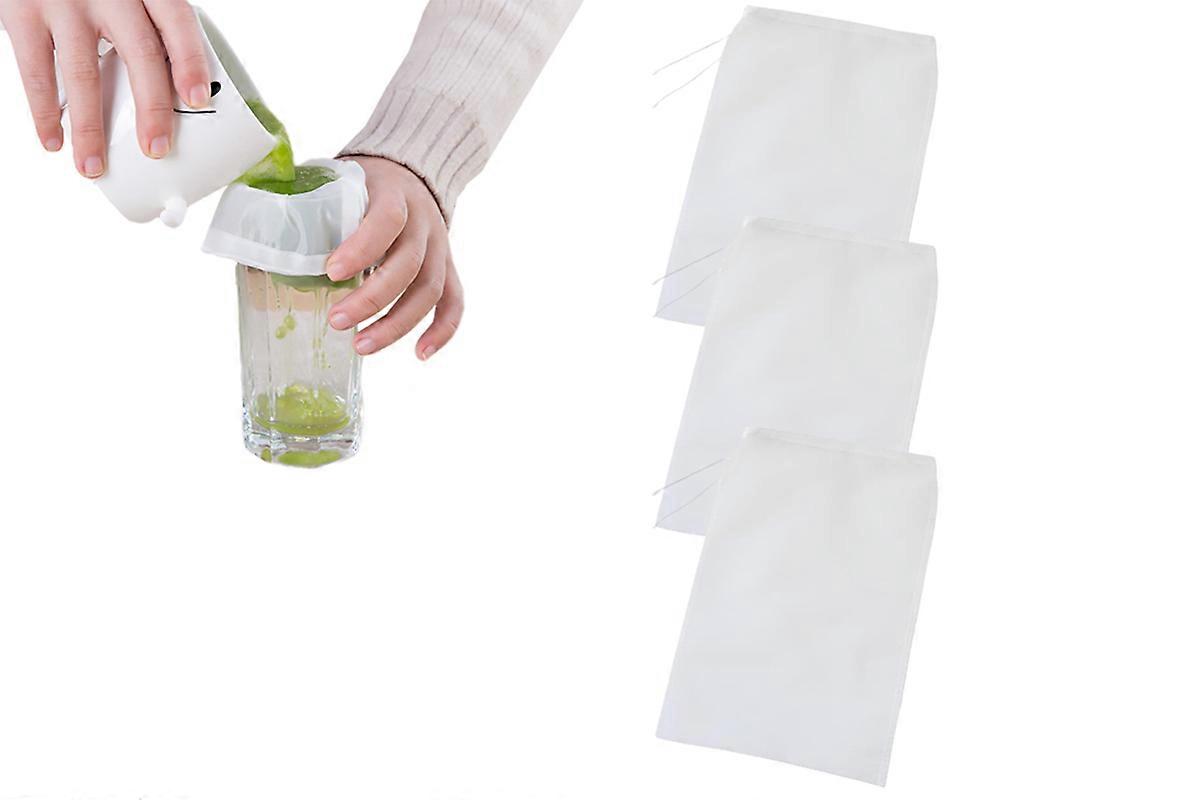 3Pcs Micron Reusable Nylon Fine Mesh Food Strainer Filter Bag For Milk