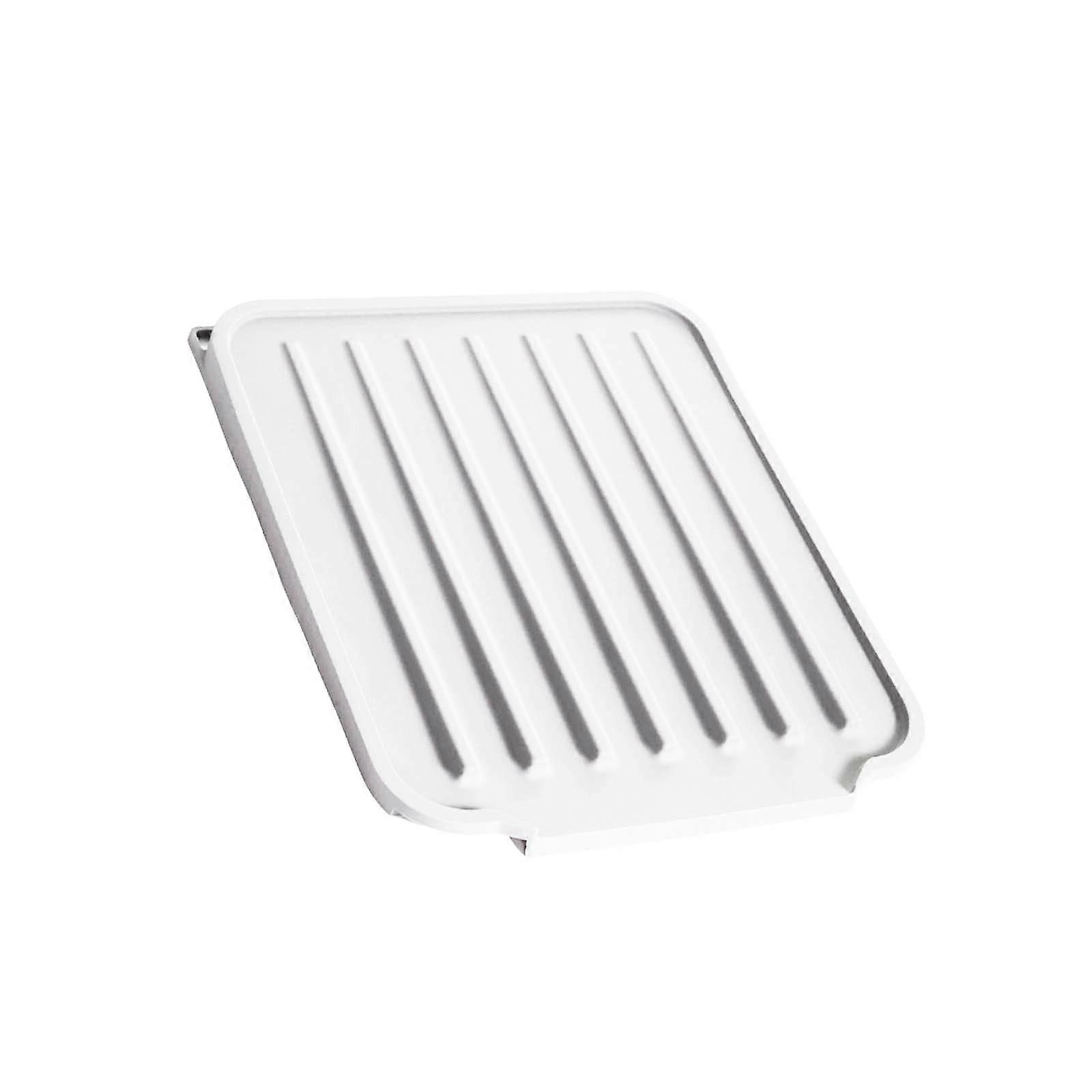 Heatproof Elastomer Drying Board Not Slip Face Simple Water Effluent Mat For Countertops  White