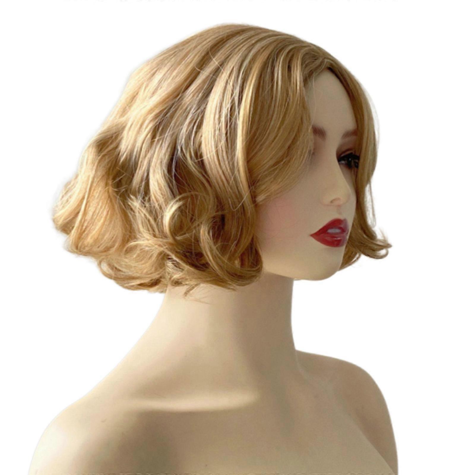 Comfortable Synthetic Blonde Curly Wigs With Airflow Design Perfect For Event And Work Multicolor