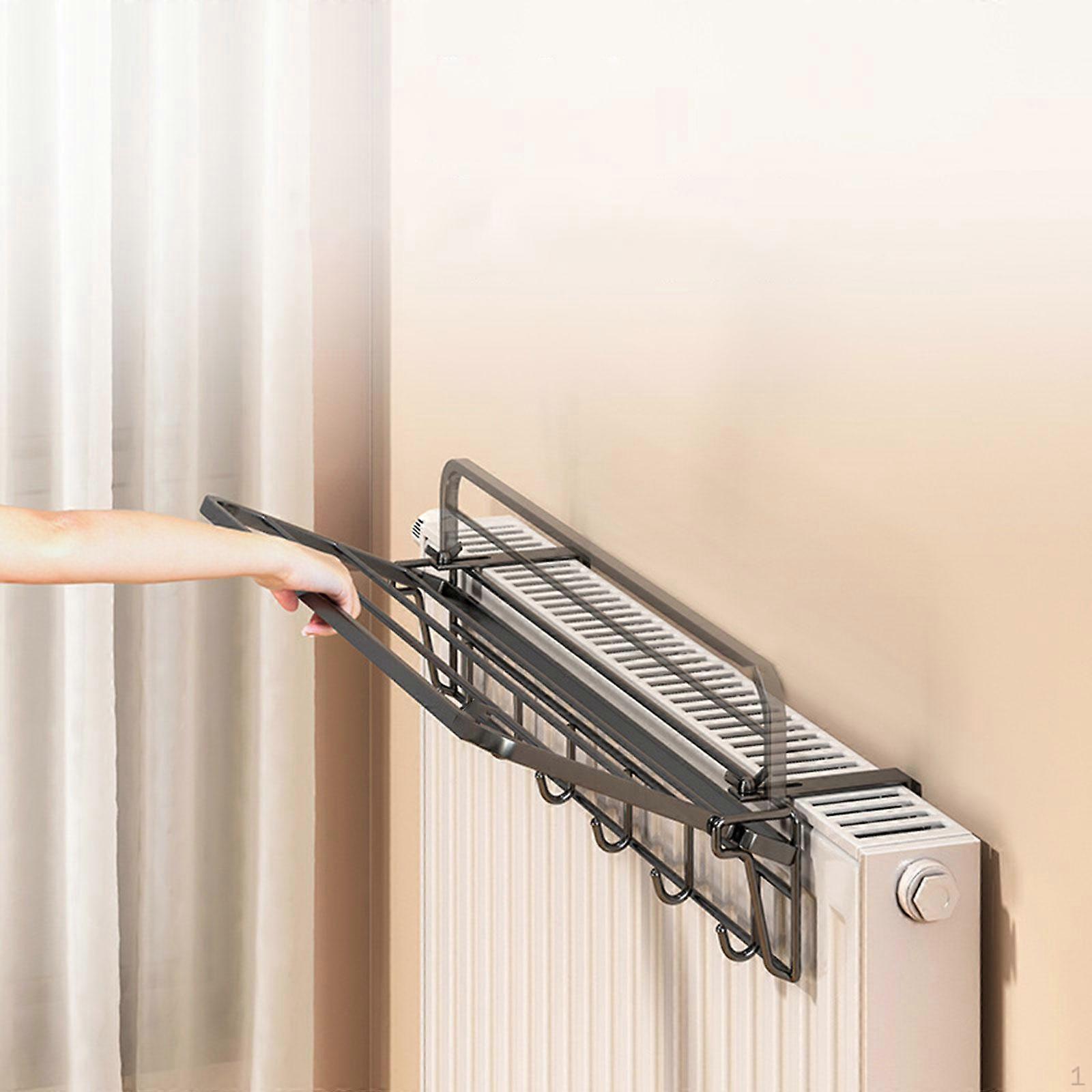 Heating Radiator Clothes Rack Airer Easy to Install Foldable with Hook Practical Space