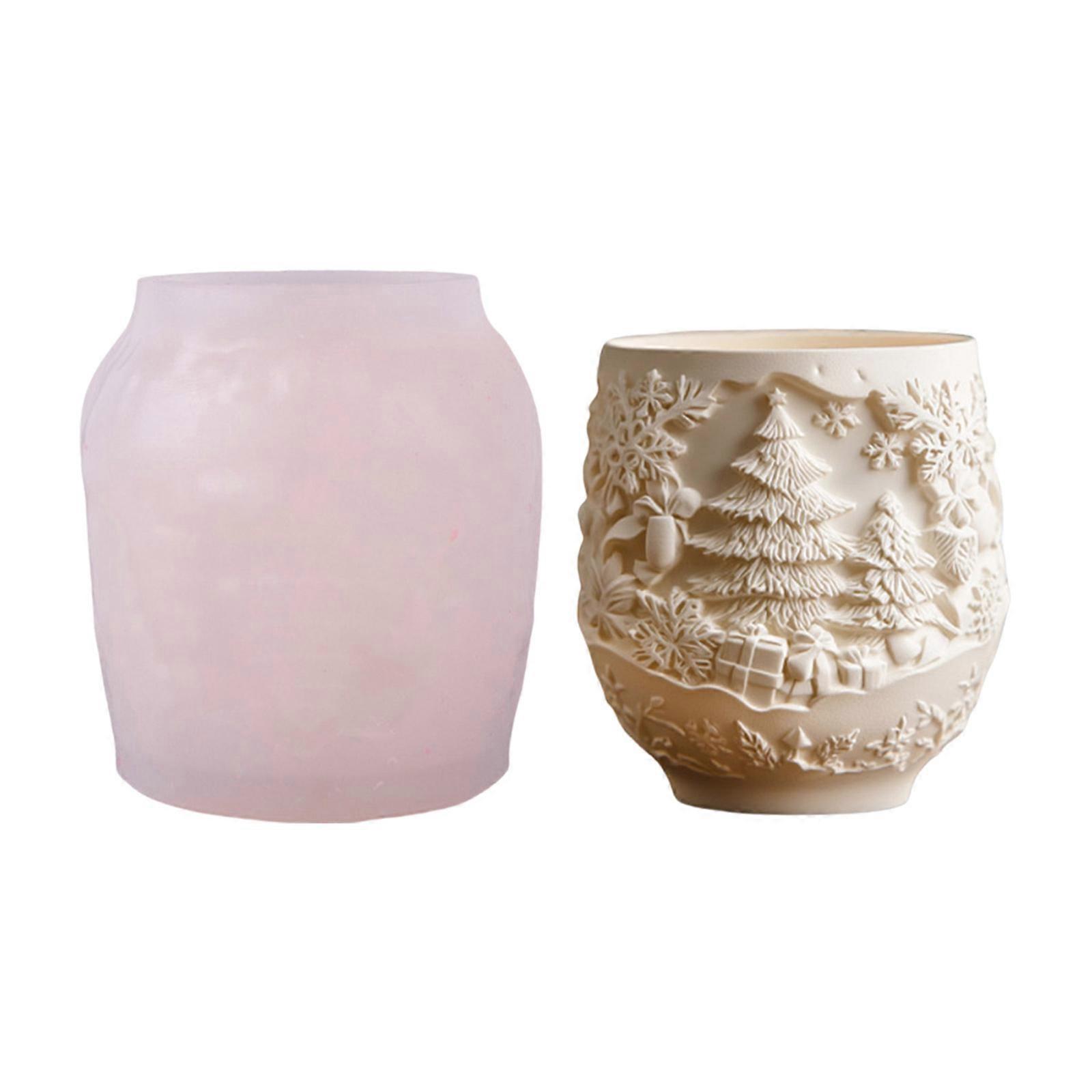 Christmas Tree Embossed Silicone Mold Flexible Craft Tool Crafting Moulds Perfect for Resin Planter Decorative Projects Multicolor