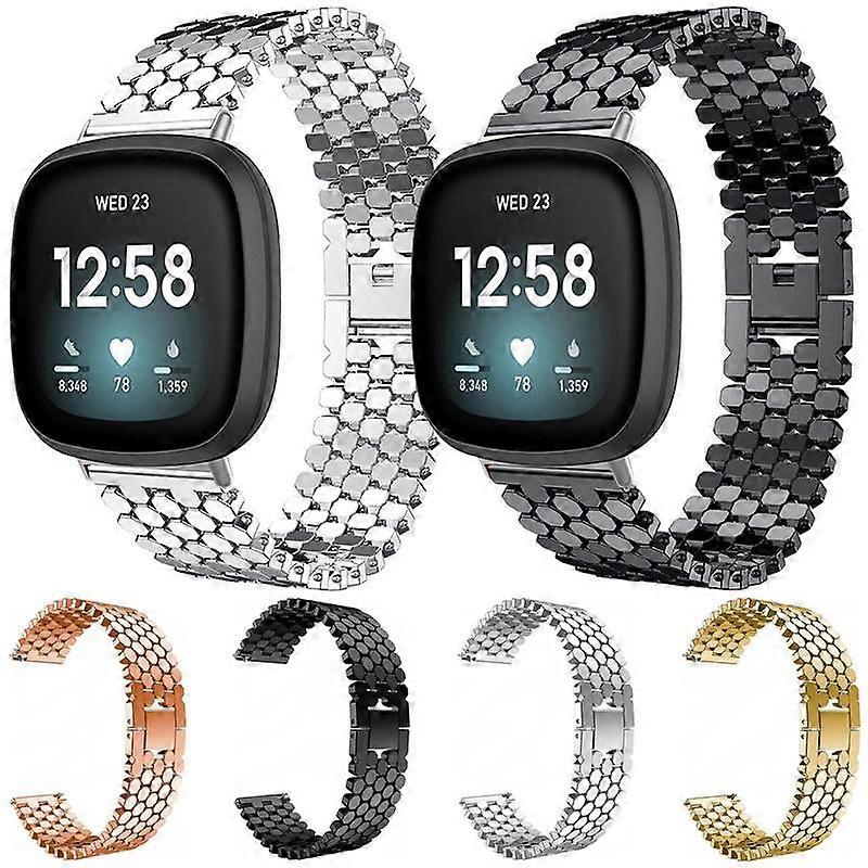 xDfind Fish Scale Texture Metal Watch Band