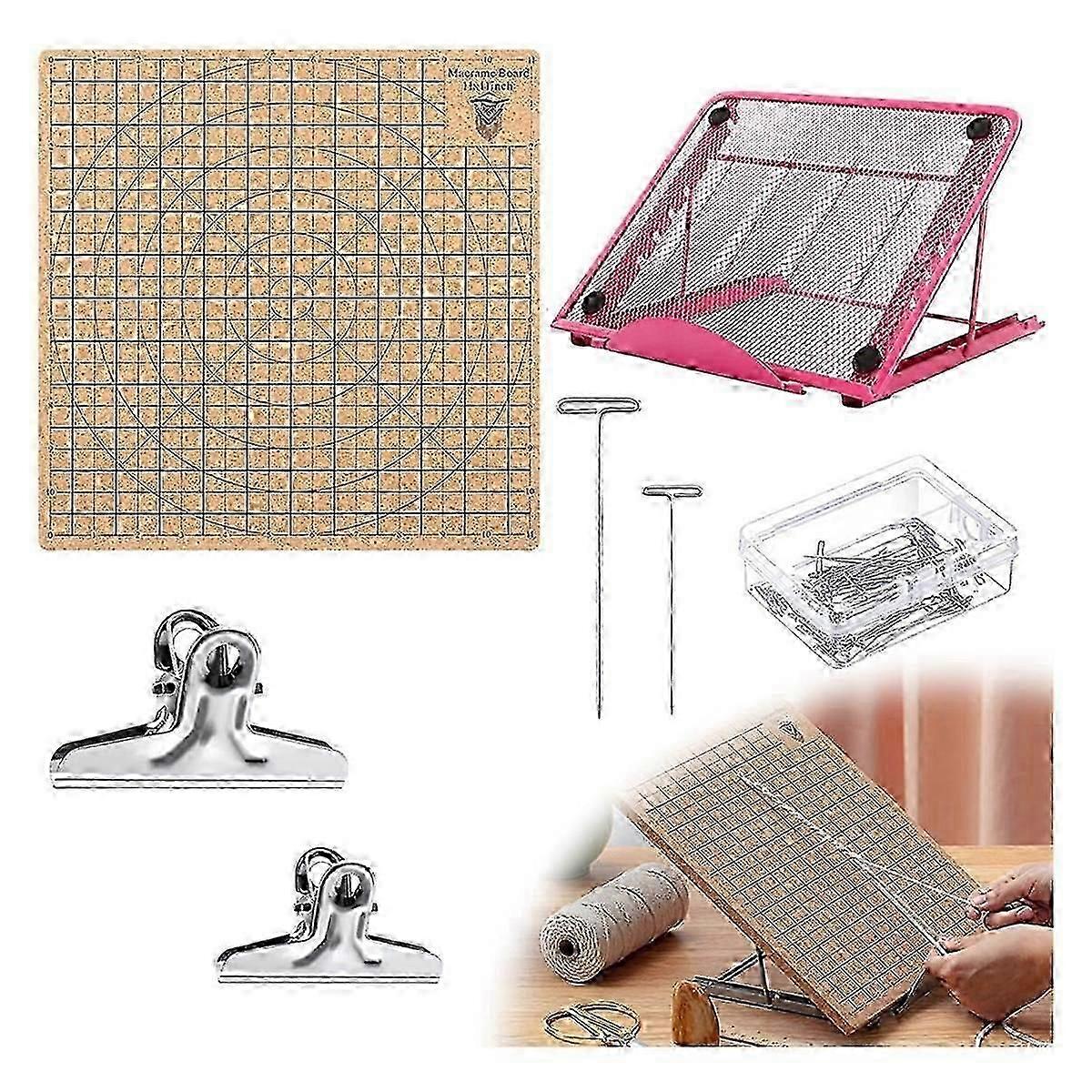طقم لوح مكرميه مع مشبك T-Needle ، لوازم الحياكة الحرفية المساعد ، مكرميه ولوحة الحياكة ، M