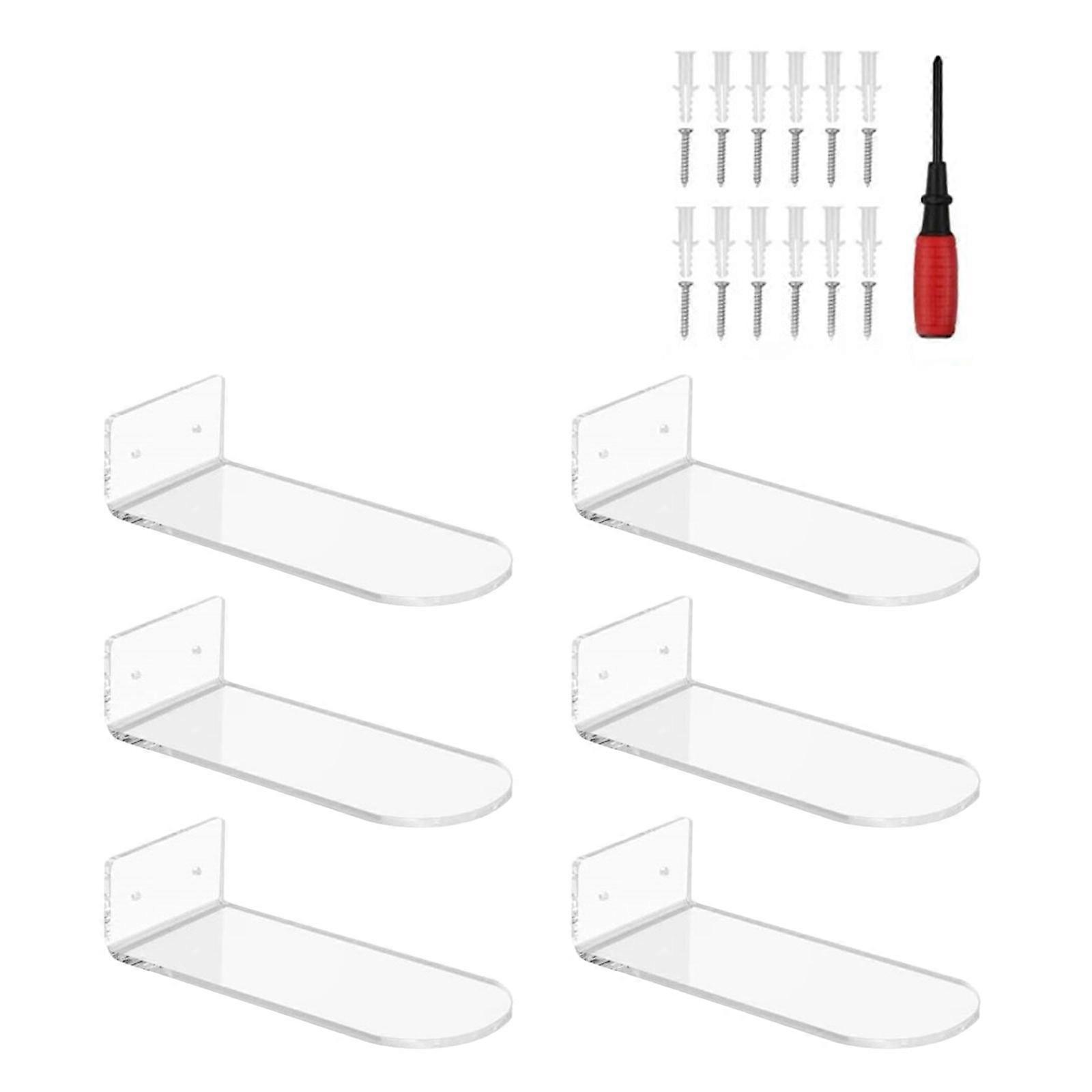 Space Saving Acrylic Wall Shelves Practical Acrylic Floating Wall Shelves for Shoes Space Saving Shoes Display Holder Multicolor