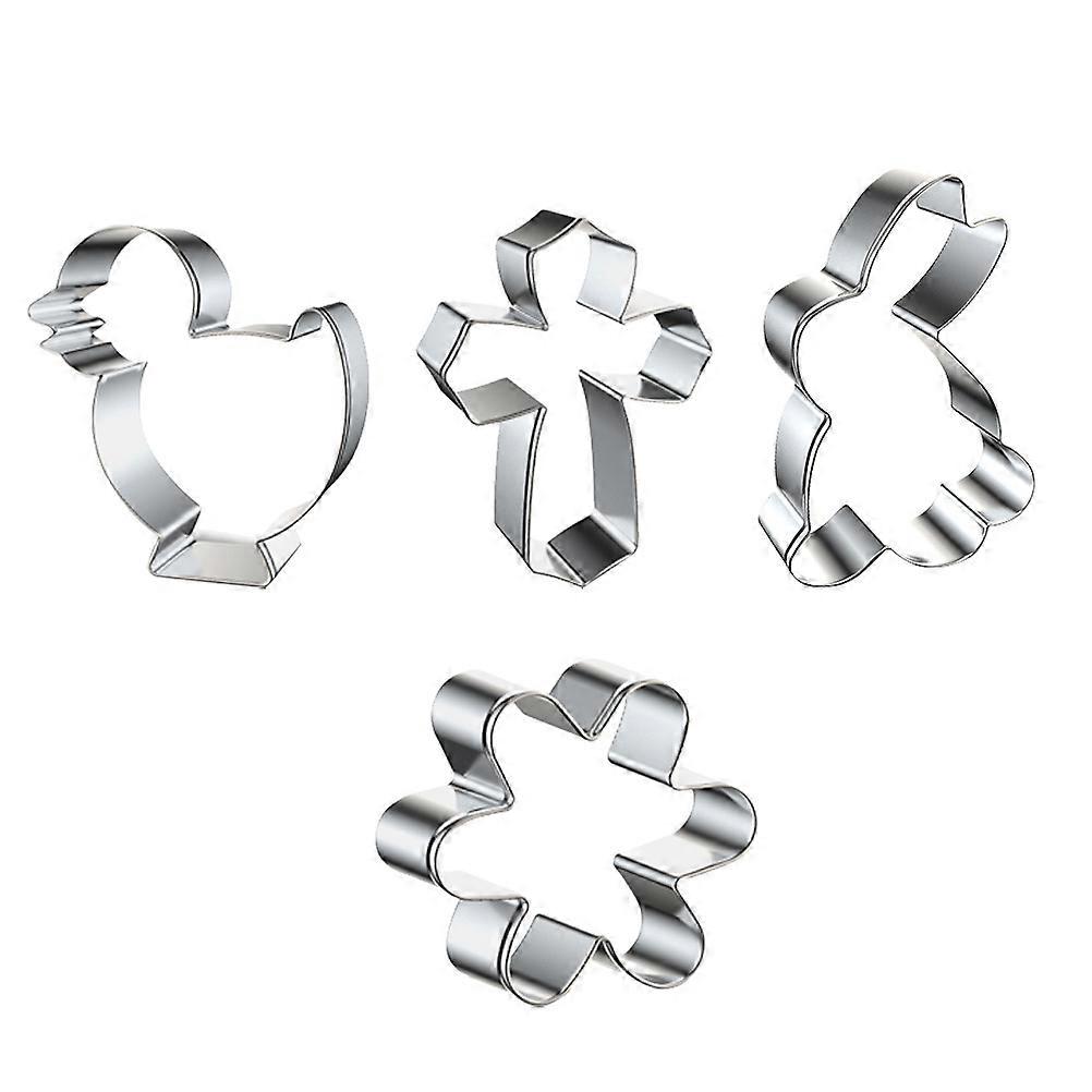 1 Set Easter Theme Biscuit Cutters Stainless Steel Biscuit Mold Cookie Mold