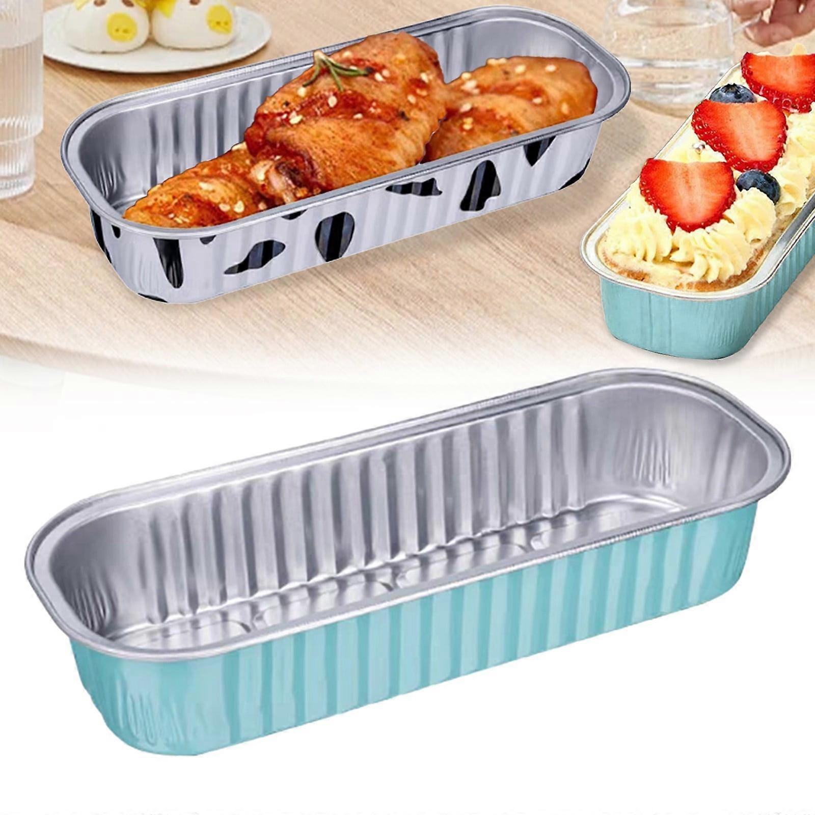 Xubond 200ml Disposable Aluminum Foil Tin Box with Lid, Rectangular Mini Loaf Pan for Baking, Meal Prep, Take Out; Compatible with oven use