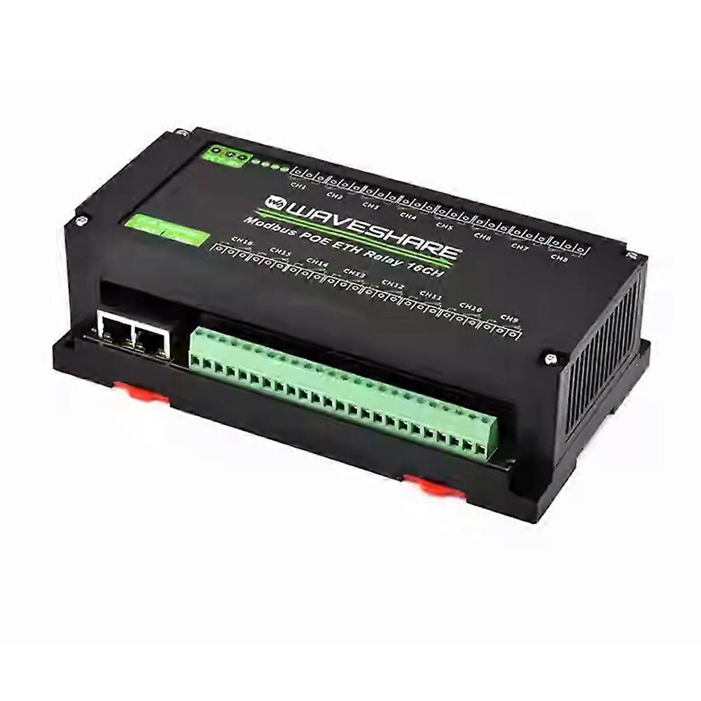 Waveshare 16CH Relay Module Modbus POE ETH Relay Support Modbus RTU//TCP Protocol for Industrial Automation