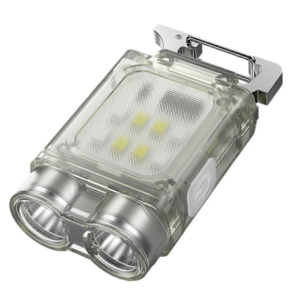 Mini Portable Flashlight Magnetic Keychain Light 6 Modes 600mAh Battery with Bottle Opener for Outdoor Emergency